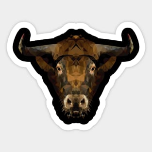 Oxen Polygon Cattle Bulls Geometric Gift Sticker